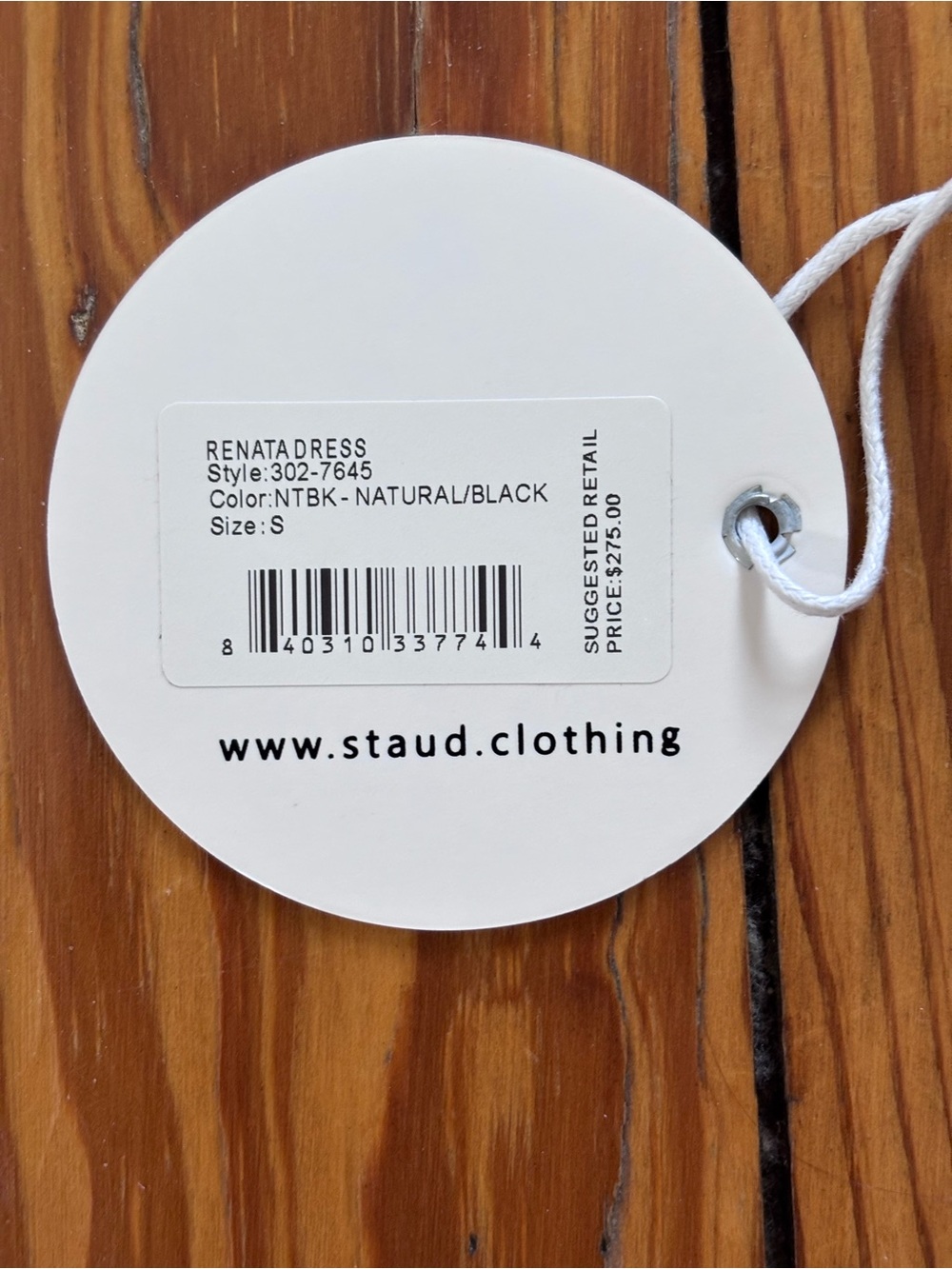 STAUD Renata Two-Toned, Scalloped, Linen Dress- Small. NWT - Picture 6 of 7